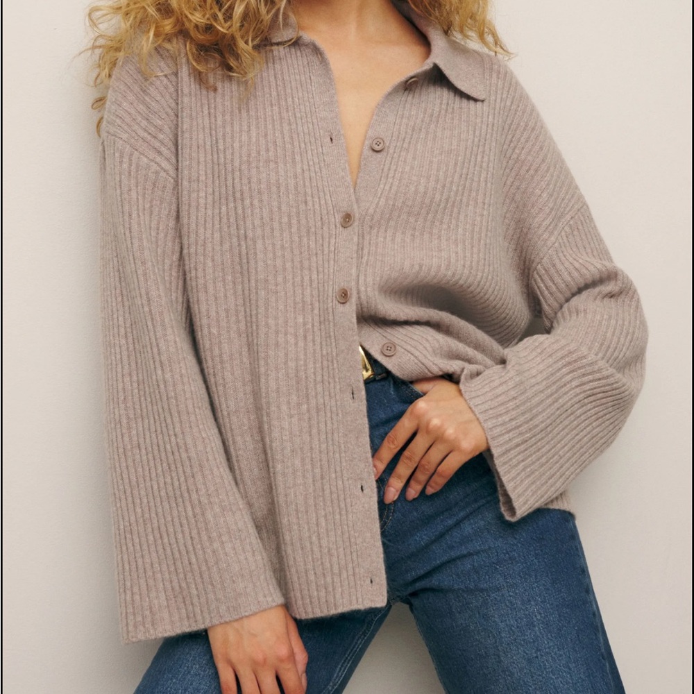 Reformation Fantino Collared Cashmere Cardigan